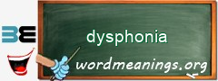 WordMeaning blackboard for dysphonia